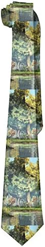 Neckties 3D Fantasy River Screensaver Man's Wide Necktie Silk With Skinny Tie Print Necktie Great For Weddings,Groom,Groomsmen,Missions,Dances,Gifts