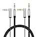 AUX Cable, CableCreation [2-Pack 1.5 FT] Flat 3.5mm Auxiliary Audio Jack to Jack Cable 90 Degree Right Angle Compatible Apple iPhone, iPod, iPad, Samsung,Smartphones & Tablets and Speakers,Black