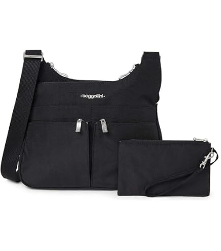 Baggallini womens Modern Everywhere Slim Crossbody, Black, One Size US: Handbags
