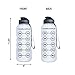 Three Drops of Life New 50oz Large Hydration Tracker Sport Water Bottles, Frosted Clear Tritan Plastic Bottle for Hydration Timer Tracking, Smart Remind Time Marker - Reusable, Leak Proof, BPA Free