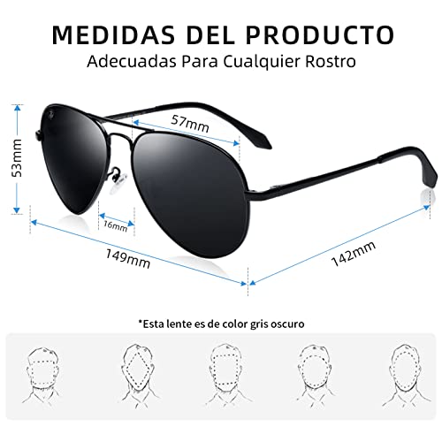 Lentes De Sol Aviador Pro Polarizados VEGOOS Gafas Para Hombre y Mujer 100% Protección UV400 Anti Reflectante Anti Ultravioleta