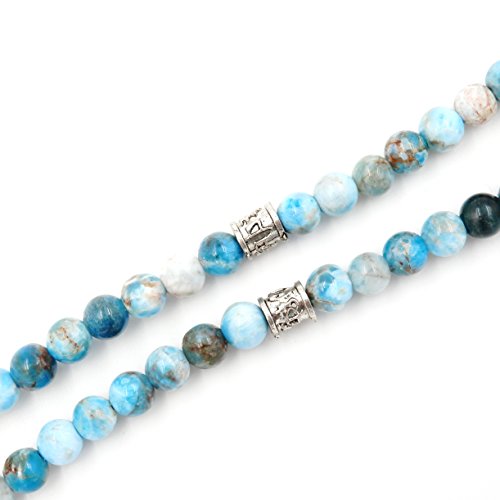 Mala Beads Bracelet, Buddhist Mala Prayer Beads, Buddha Bless Me Statement Necklace (Apatite) - Thumbnail 2