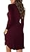 LONGYUAN Womens 2025 Casual Homecoming Winter Dresses Soft Long Sleeve Swing Christmas Dress Wine Red M