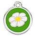 CNATTAGS Stainless Steel with Enamel Pet ID Tags Designers Round Daisy