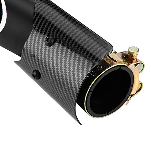 Suuonee Exhaust Pipe, Universal Glossy Black 51mm Motorcycle Slip on Exhaust Muffler Rear Pipe Tailpipe