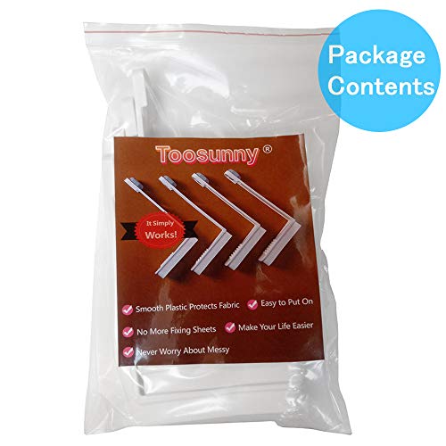 Toosunny 4 Pieces Sheet Holders - New Approach for Keeping Your Sheets On Your Mattress - No Elastic Straps or Clips. Easy Install