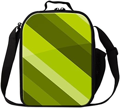 Generic Geometric Pattern Insulated Kids Lunch Bags Small Cooler Bag Tote with Side Pocket For Work Office
