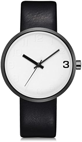 Nmch Whatch Fashion Men 's Casual Bussines Leather Band Watch Rounded Clock