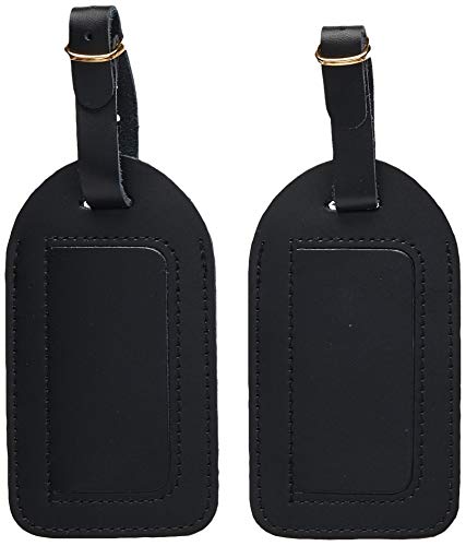 TRAVEL SMART Conair Large Leather Luggage Tags (2 per pack), black (P2010X) - Image 2