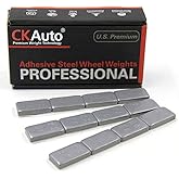 CKAuto 1oz, Steel Adhesive Stick-On Wheel Weights, Gray Coated, 72 oz Box | EasyPeel Tape, Strong Adhesive, Corrosion Resistant, Cars, Trucks, SUVs and More, U.S. OEM Quality, 72 Segments