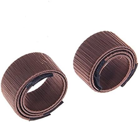 2pcs Fashion Hair Styling Disk Hair , Donut Former Foam DIY Tool (Reddish Brown)
