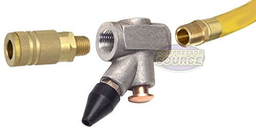 New 1/4" In Line Blowgun Compressed Air Rubber Tip Tipped Inline Blow Gun