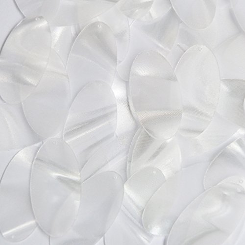 Sequin Oval 1.5 inch Raw Silk Crystal Illusion. Loose Paillettes. Made in USA. Large for display, accents, applique, arts, crafts, and embellishment.