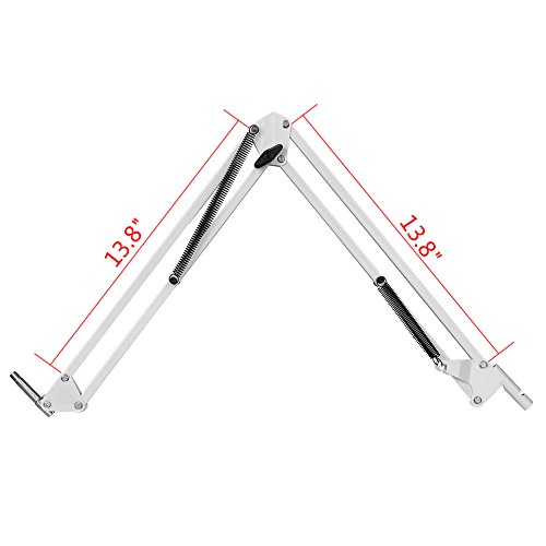 Desk Clamp Mount Suspension Boom Scissor Arm Tripod Stand Holder for Logitech Webcam C922 C930e C930 C920 C615-white