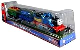 Thomas and Friends Easter Exclusive Trackmaster Motorized Railway Battery Powered Tank Engine 3 Pack Train Set - THOMAS' EGG EXPRESS with Egg Dye Factory Tank Car and Green Wagon Filled with 