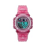 Kids Sports Watches Children For Girls Boys Waterproof Military Dual Display LED Kids Watch Pink