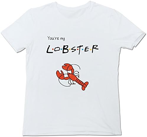 Hlopp Men's TV Show Friends You're My Lobster Valentine's Day Gift Tee Shirts White XXL