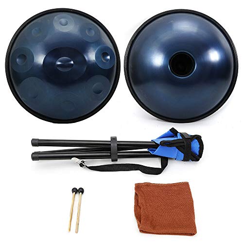 Handpan In D Minor 9 Notes Steel Hand Drum with Soft Hand Pan Bag Beginner 9 Tone Percussion Drum 432HZ Handpan Drum D3/A3/C4/F4/A4/D5/C5/G4/D4