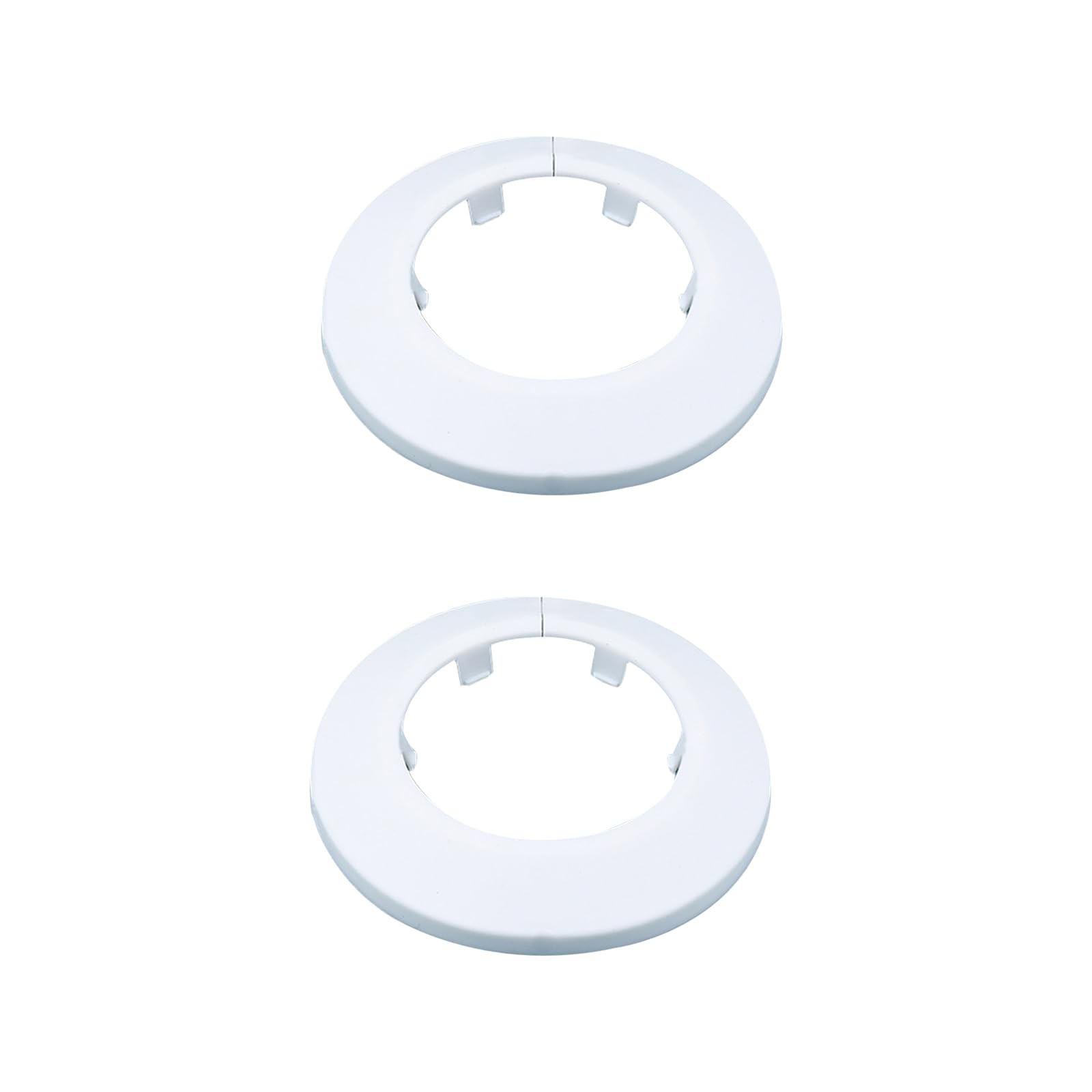 Photo 1 of CAcoverVA 50mm Pipe Cover Decoration; Fit 1.97" Outer Diameter Pipe/Hole; White PP Plastic Escutcheon Collar; Snap-on Water Escutcheon Plate for Bathroom Kitchen Wall Tube Decor 2 Pcs