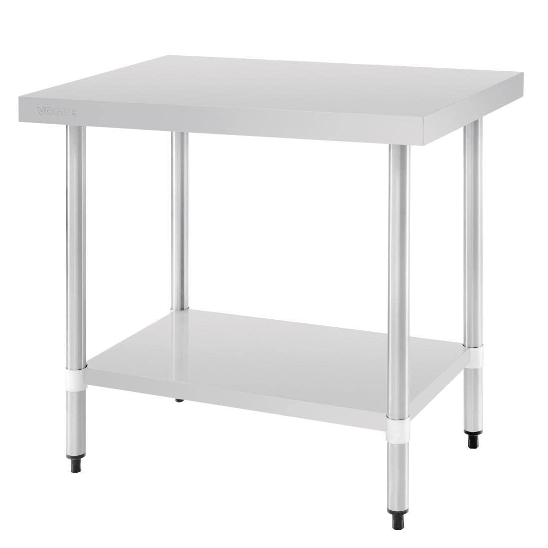 Vogue Stainless Steel Kitchen Station Prep Table 600mm - Self Assembly Required, Adjustable Height, Wipeable T389