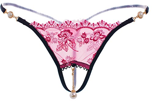 Honanda Women s Sexy Erotic See Through Open Crotch Lingerie Underwear Hot Pendant Panties (Color 1)