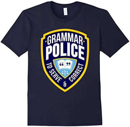 Men's English Grammar Police Funny Sarcasm Quotes Literary T-shirt 2XL Navy