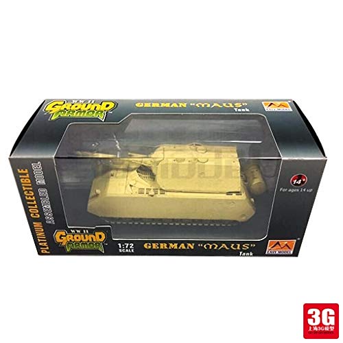 Diecasts & Toy Vehicles - Easy Model 1/72 Scale Miniature Military 36206 Scale Tanke Vehicle German MAUS Tank Assembled Model Scale Military Toys - by SINAM - 1 PCs