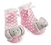 Mud Pie Baby-Girls Newborn Elephant Rattle Socks, Pink, 0-12 Months