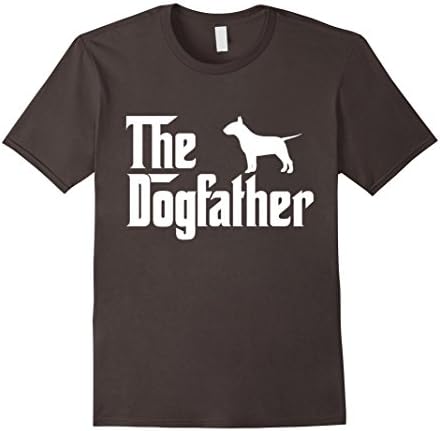 Men's The Dogfather Bull Terrier T-Shirt Funny Father Dog Lover XL Asphalt