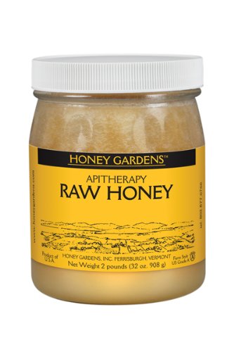Honey Gardens Raw Honey, 2-Pound Glass Bottle