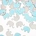 Baby Shower Blue Elephant Confetti Decorations Boy Scatter for Baby Shower Button Birthday Theme Party Supplies Gender Reveal Party Decoration (Blue+Gray) 100 Pcs