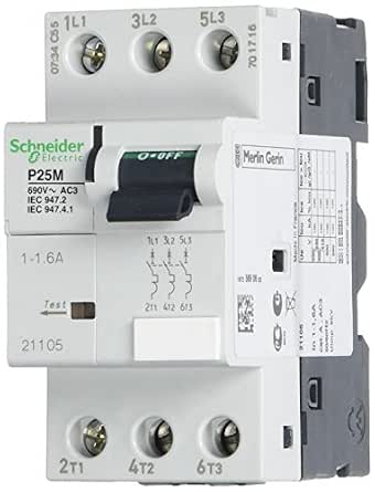 Interrupteur Automatique 3P 6,3A – Disjoncteur Moteur P25M Protection Thermique-Magnétique