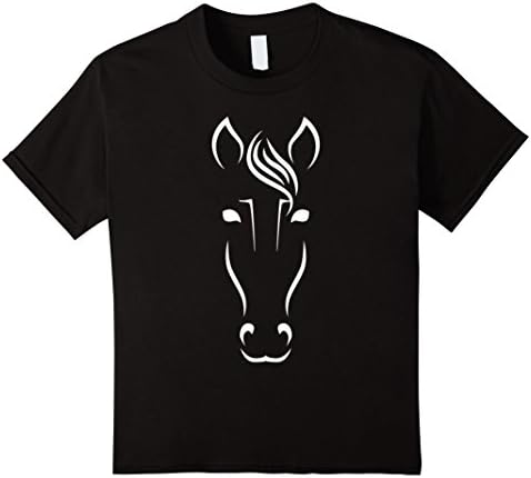 Kids Horse Head T Shirt for men women boys girls kids 12 Black