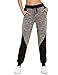 SweatyRocks Women Pants Colorblcok Casual Tie Waist Yoga Jogger Pants, Black Grey Colorblock, Large