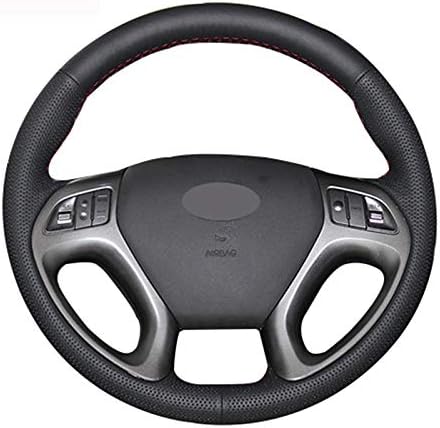 HCDSWSN Soft Steering Cover Microfiber leather Black Car Steering Wheel Cover for Hyundai ix35 Tucson 2011-2015