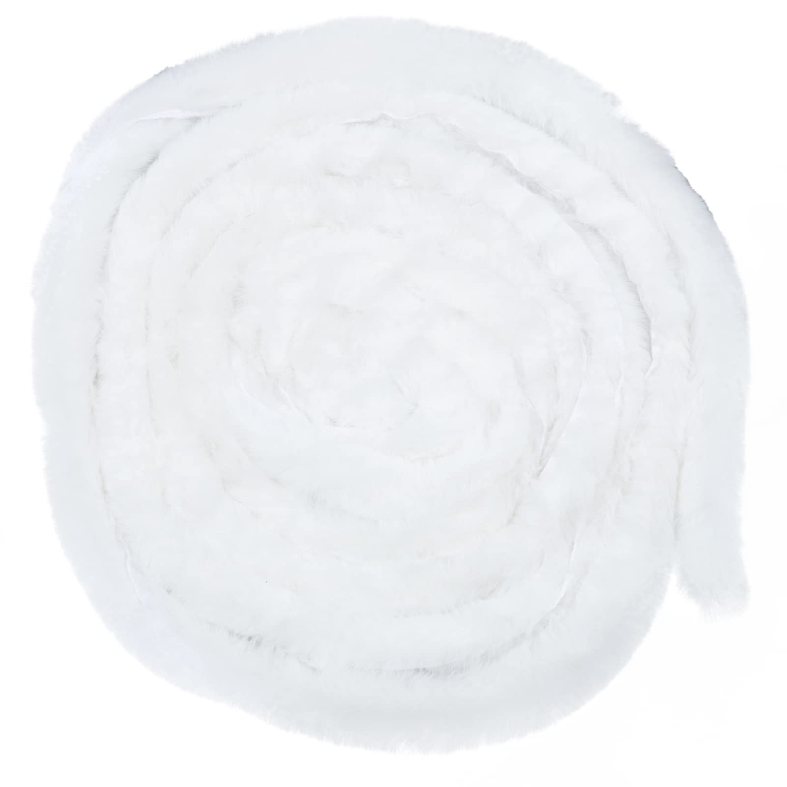 Christmas Tree Garland Christmas White Faux Ribbon Trim Christmas Tree Winding Garland Wide Artificial Furry Stripe Accessories DIY Craft Decor for Holiday Party Sewing Trimming