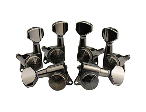 Guyker 6Pcs Guitar Machine Heads (3L + 3R) - 1:19 Locking Tuning Key Pegs Tuners Replacement for Electric or Acoustic Guitars (Smoke Gray)