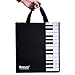 Piano Keys Music Waterproof Oxford Cloth Handbag Shoulder Tote Shopping Bag Gift (Black-MG-339)