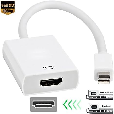 Utoty Mini DisplayPort (mini DP) (Thunderbolt) to HDMI Adapter Male to Female for Mac Book Imac Microsoft Surface Pro