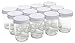 North Mountain Supply 8 Ounce Regular Mouth Tapered Mason Canning Jars - With White Safety Button Lids - Case of 12