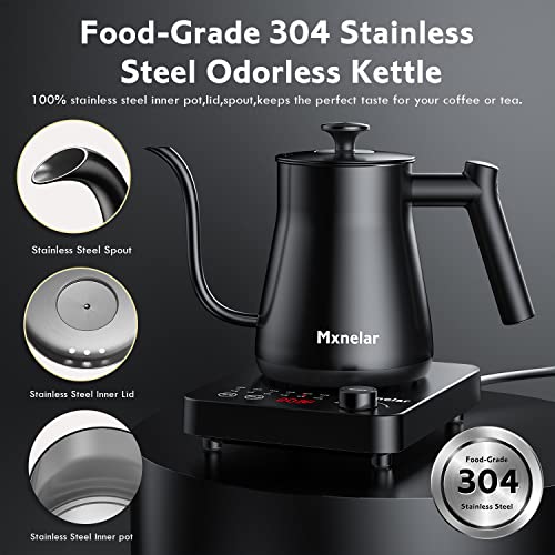Gooseneck Electric Kettle with 6 Variable Presets, Pour Over Kettle