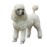 Zonstore Home Decor Dog Statue Standing Poodle Figurine,White