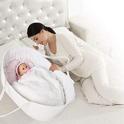 Goodpick Baby Moses Basket Soft Cotton Rope Basket for Newborn Baby - Nursery Cradle Bedding Basket - or Toys Basket Baby Laundry Blanket Basket with Cotton Lining and Handles, 25.6"L x 14.6W x 7.9"H - Thumbnail 3