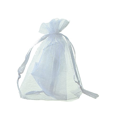 100pcs White Eyelash Organza Drawstring Pouches Jewelry Party Wedding Favor Gift Bags 4"X5"