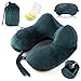 Besafetry Inflatable Travel Pillow - Neck Support Pillows,Easy Inflate Portable & Lightweight for Airplane,Office,Car,Sleeping Rest Cushion(Dark Green)