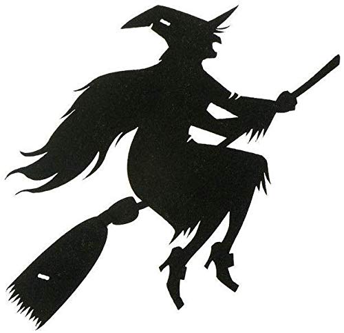 Charlemain Happy Halloween Banner zuammen mit Buchstaben, Fliegenden Hexe, gruseligen Fledermaus, Dekortations für Halloweenparty, Halloween Deko(3Meter)