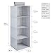mee'life 4-Shelf Hanging Cloest Organizer, Polyester Fabric Hanging Shelves with 1 Drawer-for Clothes Storage and Accessories,11.9x11.9x31.5 inches(Gray)