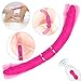 Vibrating Double-Ended Dildos with 9X9 Vibrations for Women Vaginal G-spot and Anal Play, Wireless Remote Dual Motors Rechargeable Realistic Penis Massager Adult Sex Toy for Lesbian Couples (Pink)