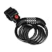 Enkeeo 5 Digit Resettable Combination Bike Lock Self Coiling Cable Lock with Mounting Bracket for Outdoor Bicycle Security, 1.15m x 12mm