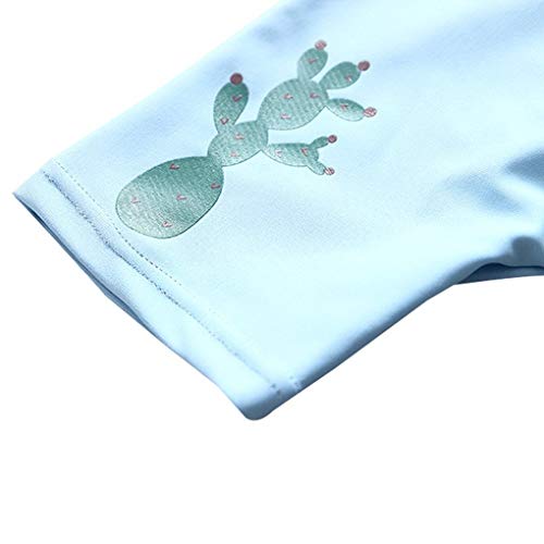Baby Toddler Boys Two Pieces Swimsuit Set Swimwear Dinosaur Bathing Suit Rash Guards with Hat UPF 50+ (Lake Blue, 9-18 Months(Height:29"-33"/73-85cm))